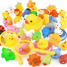 Load image into Gallery viewer, 15PCS/Bag Bath Toy Animals Swimming Water Toys Mini Colorful Soft Floating Rubber Duck Squeeze Sound Funny Gift For Baby Kids