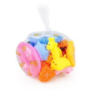 15PCS/Bag Bath Toy Animals Swimming Water Toys Mini Colorful Soft Floating Rubber Duck Squeeze Sound Funny Gift For Baby Kids